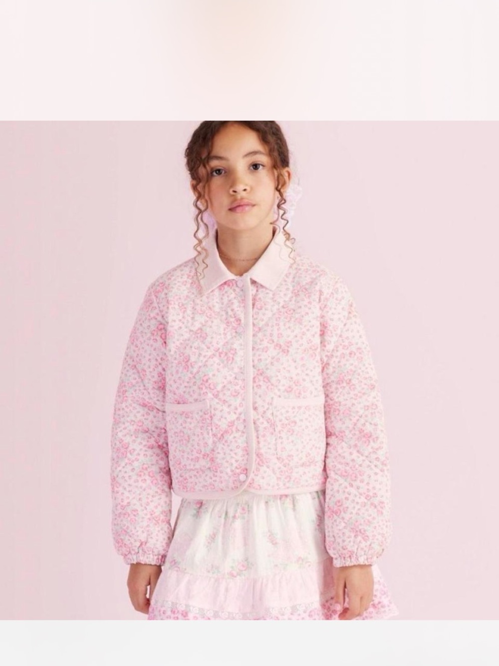 LoveShackFancy x target Pink Floral Quilted Puffer Jacket